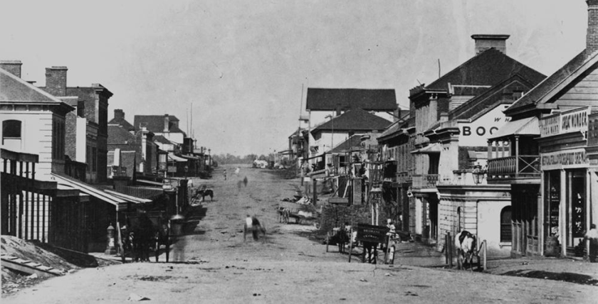Early-view-of-Queen-Street-Brisbane-Queensland-ca.-1864