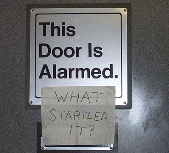 alarmed door